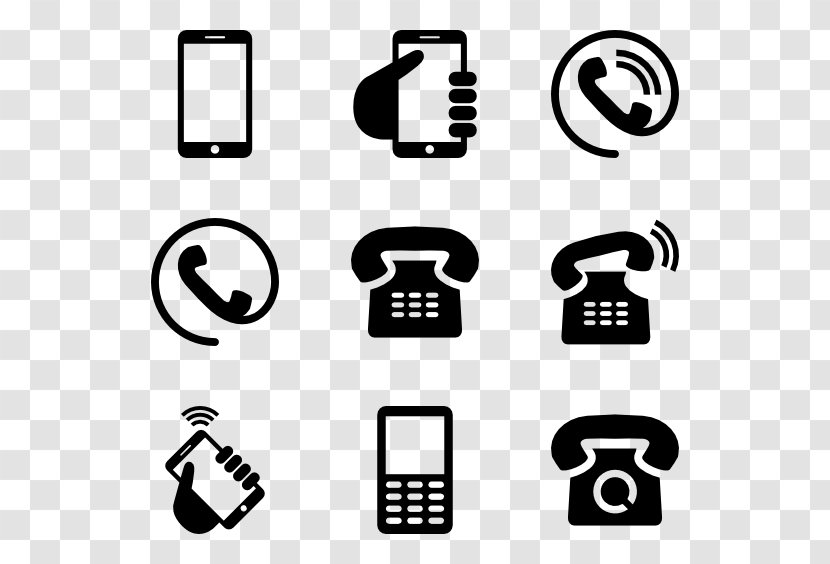 Icon Telephone - Mobile Phones - Line Art Text Transparent PNG