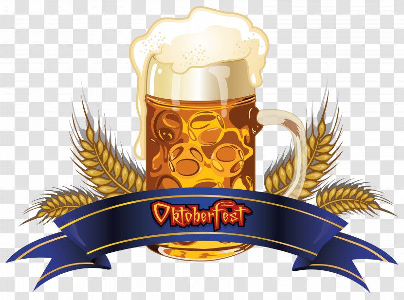 Beer Oktoberfest In Germany 2016 Clip Art - Illustration - With Wheat And Blue Banner Clipart Image Transparent PNG