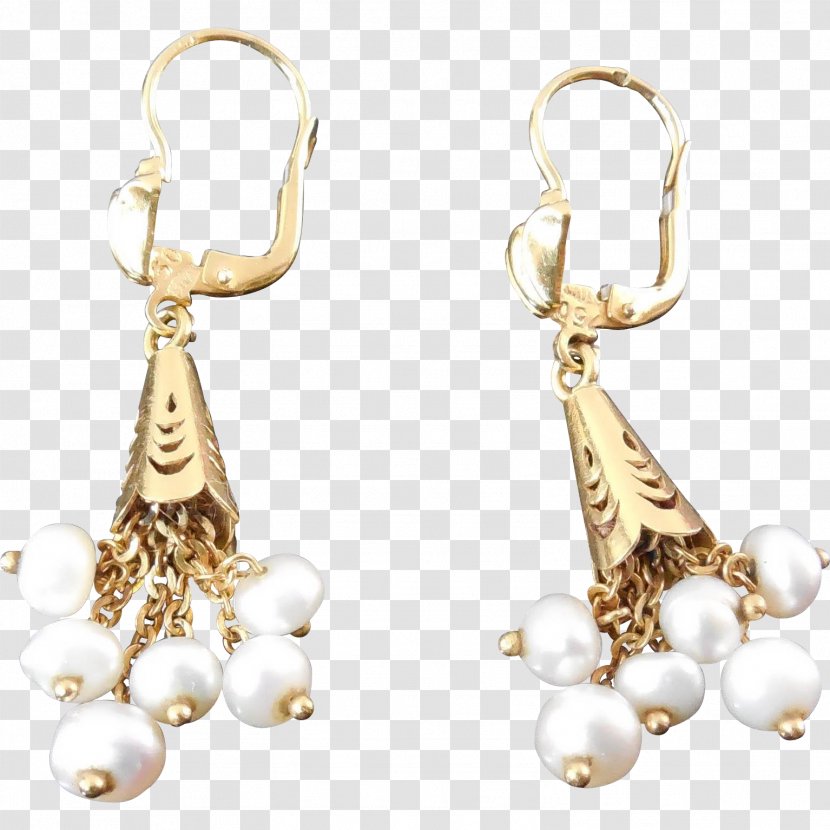 Earring Pearl Jewellery Colored Gold - Body Jewelry Transparent PNG