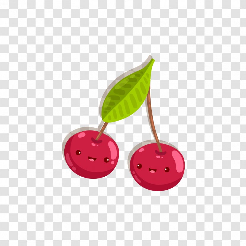 Cherry Cartoon Auglis - Red Expression Transparent PNG