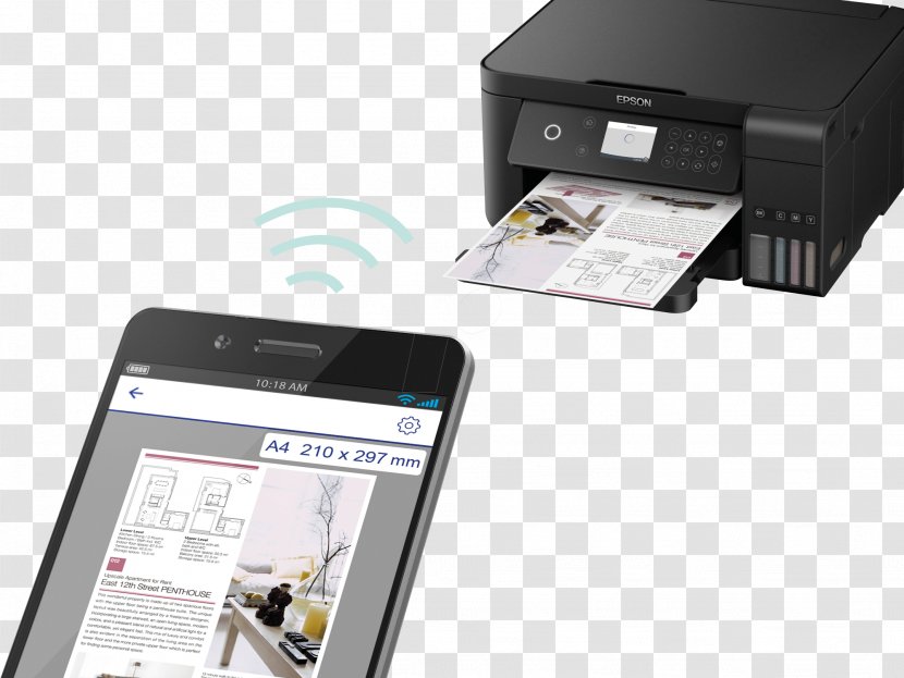 Multi-function Printer Epson Inkjet Printing Duplex - Electronic Device Transparent PNG