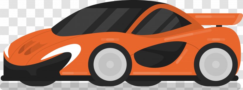 Sports Car Coupxe9 Cartoon - Color - Orange Transparent PNG