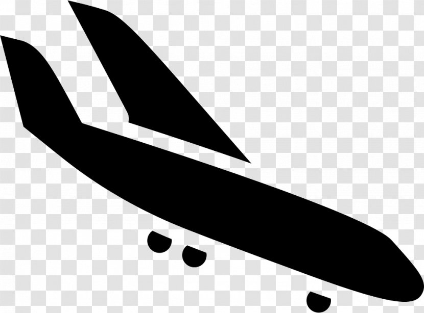 Airplane Transport Airbus Flight Clip Art - Black And White Transparent PNG