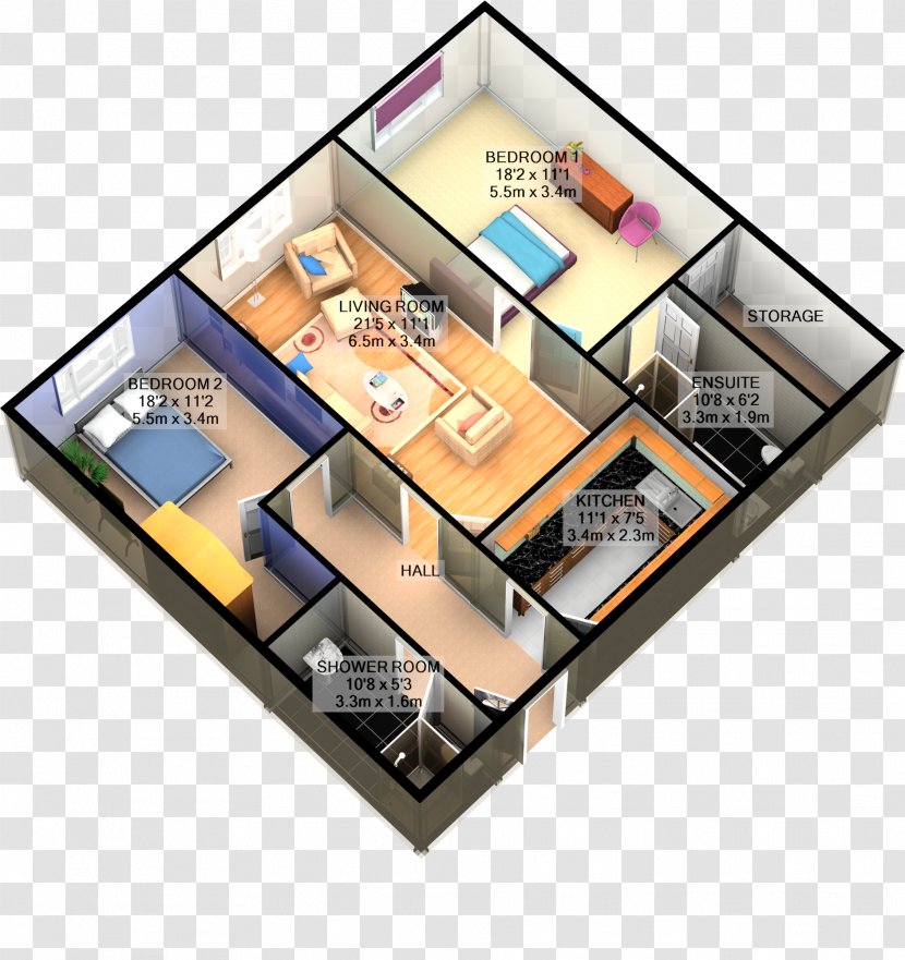 3D Floor Plan - Design Transparent PNG