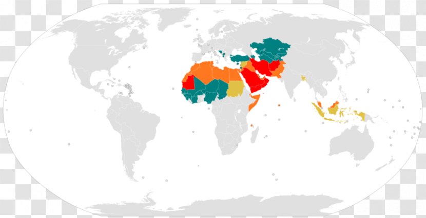 Muslim World Islam Religion Map - Population Growth Transparent PNG