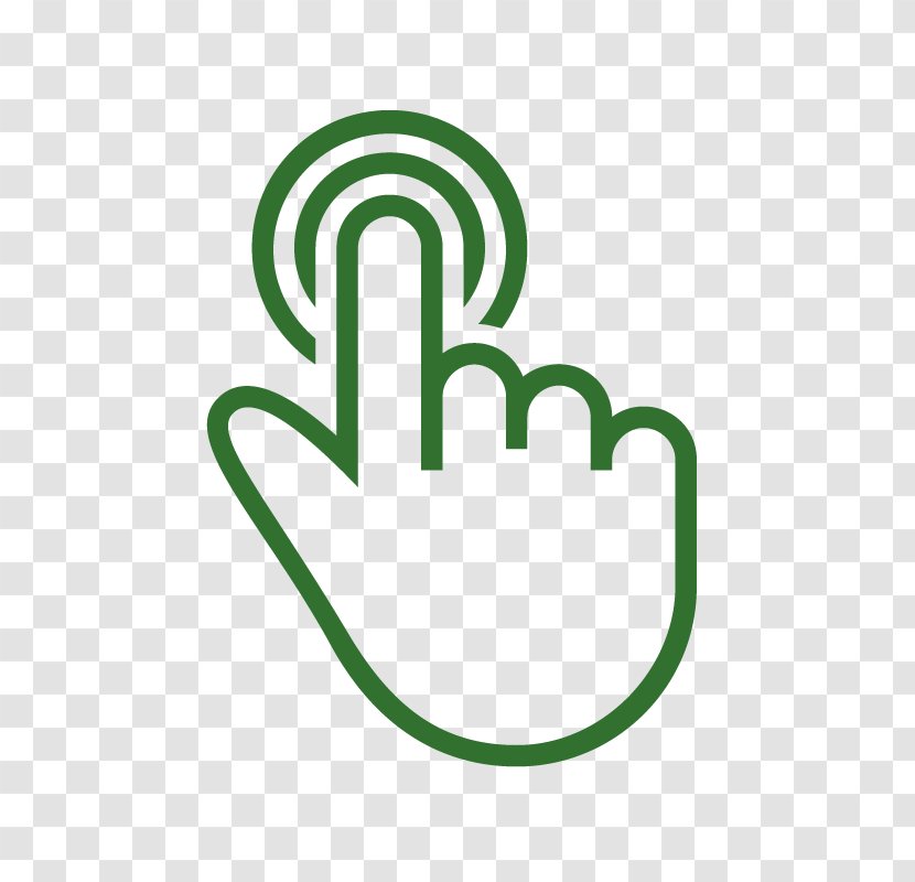 Button Gesture Pointer - Green Transparent PNG