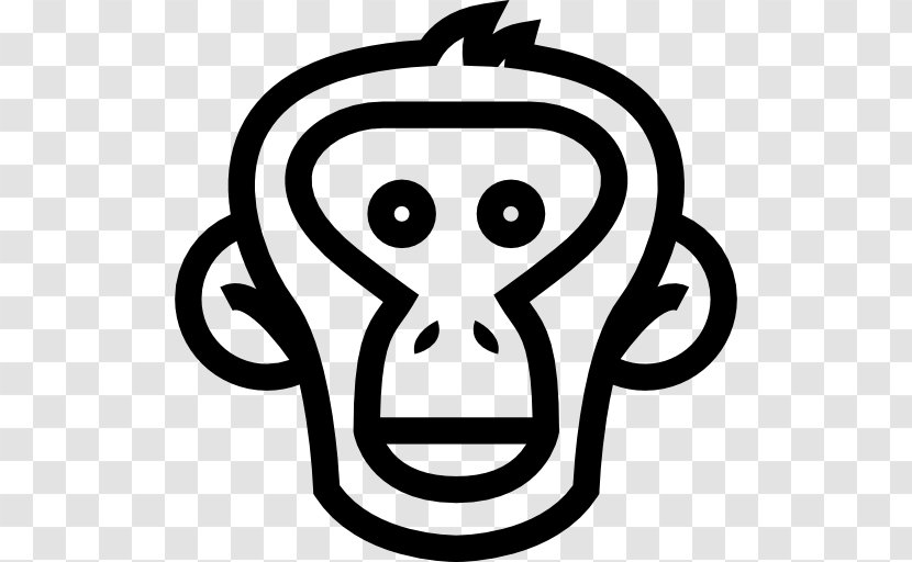 Monkey Ape Chimpanzee Clip Art - Line - Lion Head Transparent PNG