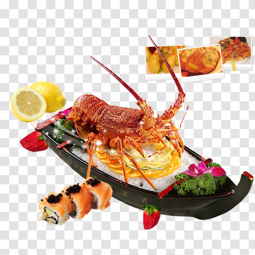 Seafood Sushi Palinurus Elephas Lobster Cantonese Cuisine - Pictures Transparent PNG