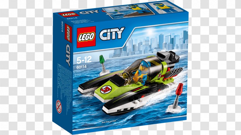 Lego City Toy Minifigure LEGO 60114 Race Boat - Duplo Transparent PNG