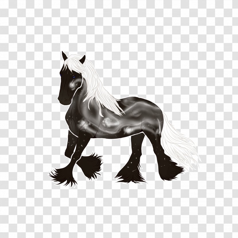 Mustang Stallion Black & White - Pack Animal - M Character Transparent PNG