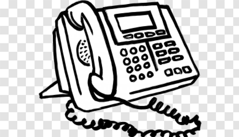 Corded Phone Telephone Telephony Line Art Technology - Answering Machine Transparent PNG