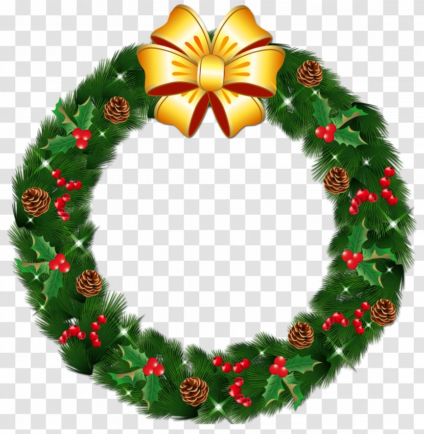Santa Claus Wreath Christmas Garland Clip Art - Free Content - Xmas Cliparts Transparent PNG