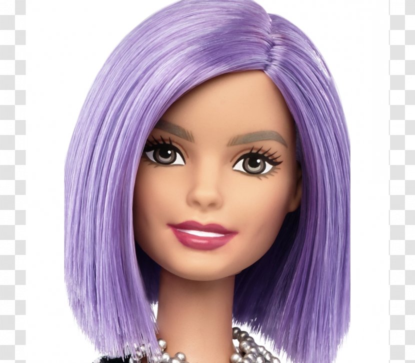 Barbie Doll Violet Purple Hair - Coloring Transparent PNG