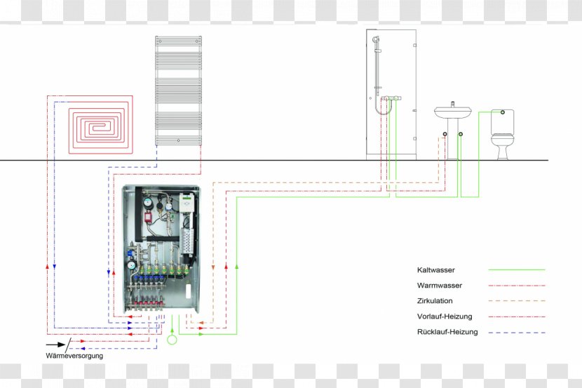 Electronic Component Einrohrheizung System Agua Caliente Sanitaria Circuit Diagram - Floor Plan - The Base Station Transparent PNG