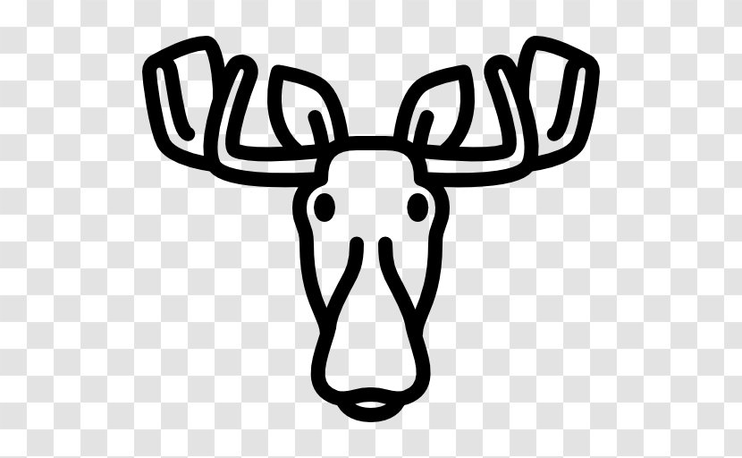 Black And White Mammal Reindeer - Head Transparent PNG