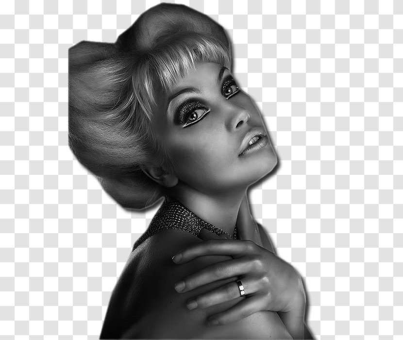 Black And White Woman Painting - Face Transparent PNG