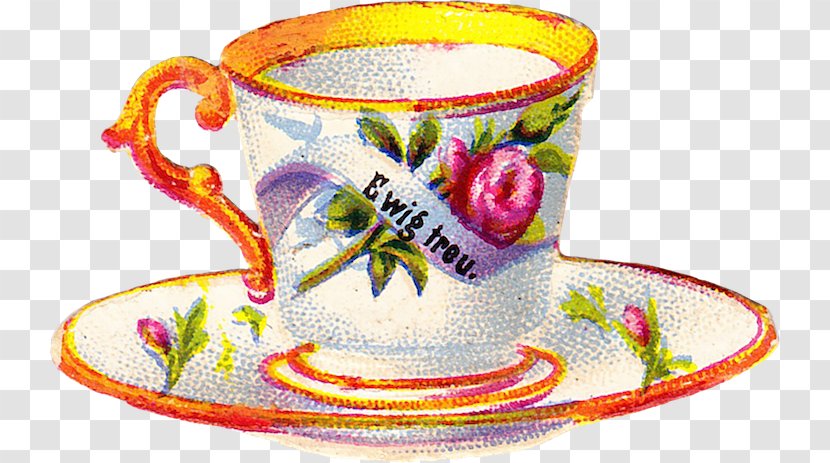 Coffee Cup Teacup Saucer - Ephemera Transparent PNG