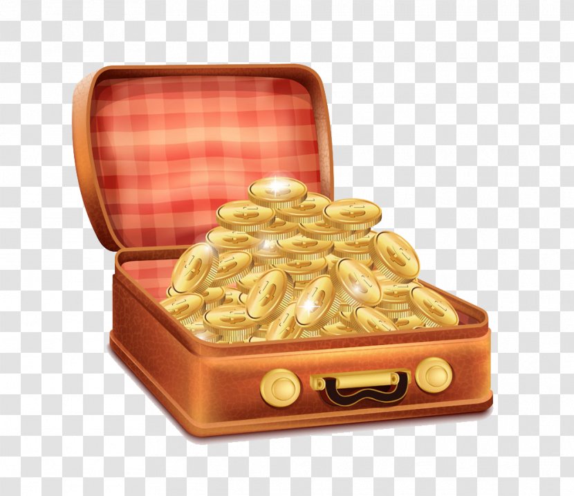 Suitcase Royalty-free Clip Art - Stock Photography - Boxes Filled With Gold Coins Illustration Transparent PNG