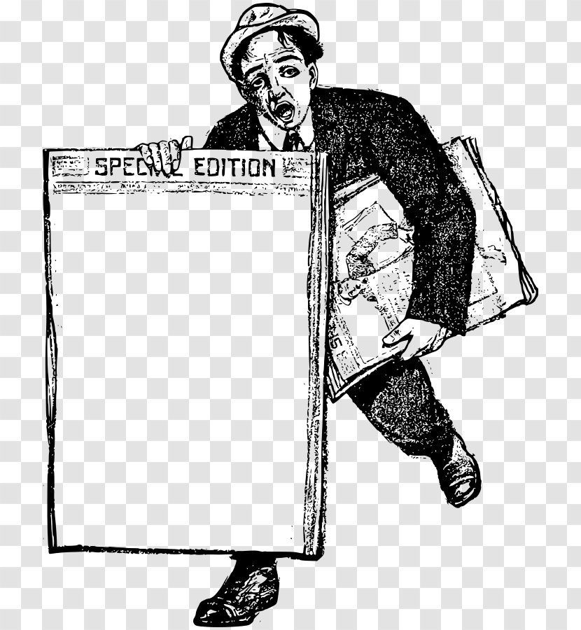 Paperboy Free Newspaper Clip Art - Monochrome Photography - State Transparent PNG