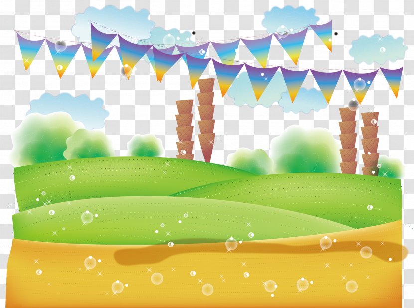 Illustration - Theatrical Scenery - Watercolor Countryside Vector Transparent PNG