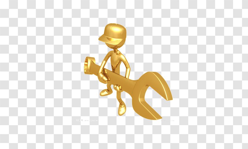 Clip Art - 3d Computer Graphics - Gold Villain Wrench Material Picture Transparent PNG