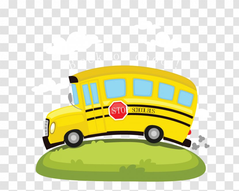 School Bus Illustration - Yellow - Bus,Cartoon Car,crane Transparent PNG