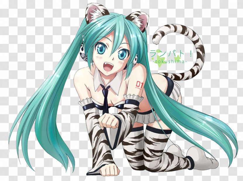 Catgirl Hatsune Miku Vocaloid Kavaii - Flower Transparent PNG