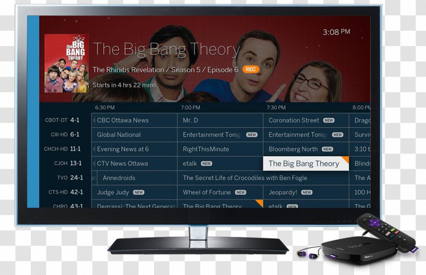 LCD Television Roku Tablo Channel - Streaming Media - Overtheair Programming Transparent PNG