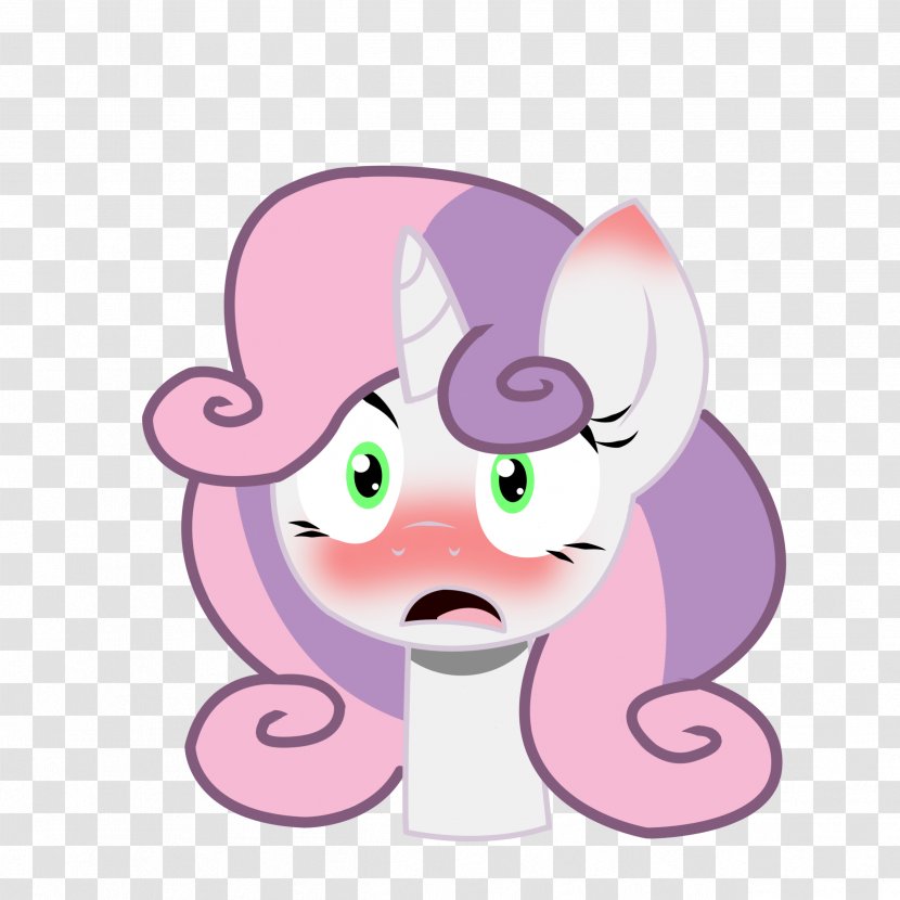 Sweetie Belle Embarrassment Blushing Pony - Silhouette - Embarrassing Transparent PNG