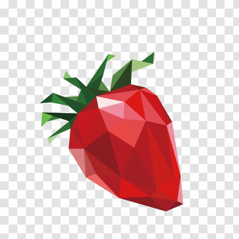 Fruit Polygon Geometry Shape - Triangle - Red Decoration Strawberry Illustration Transparent PNG