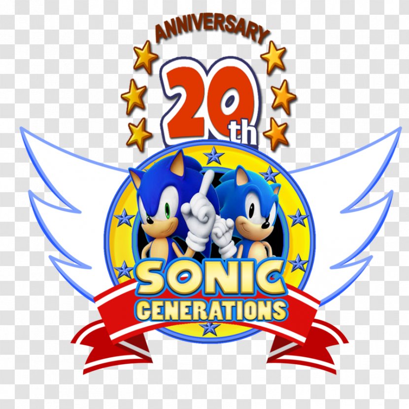 Sonic Generations Brand Logo Crest Recreation - The Hedgehog - 20th Anniversary Transparent PNG