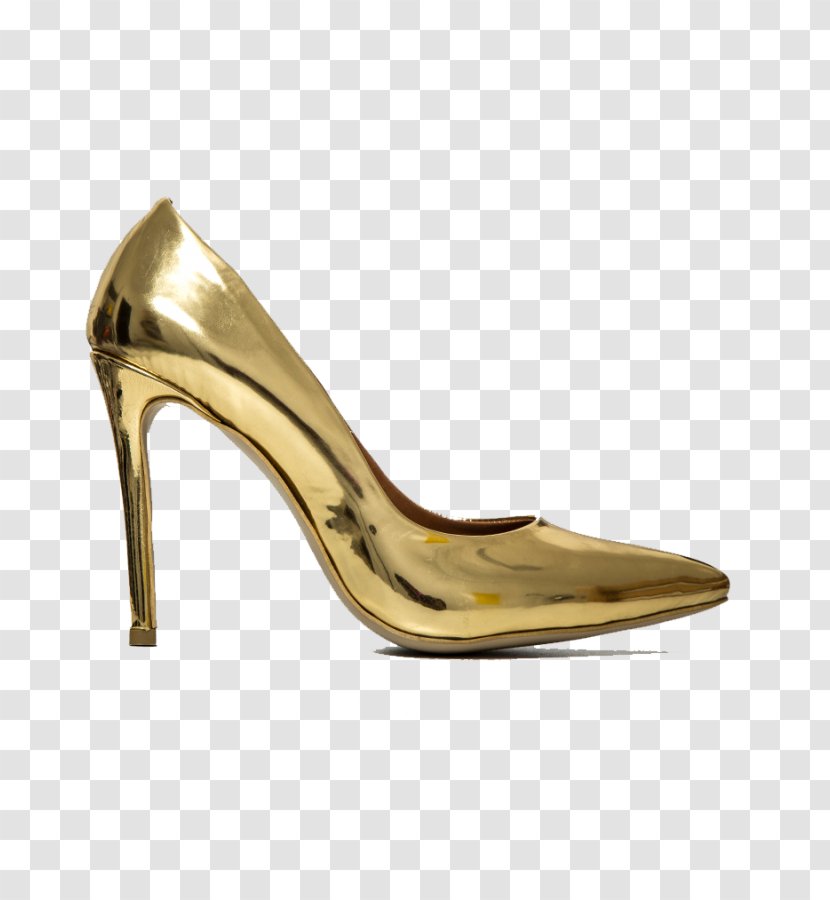 Slipper High-heeled Shoe Stiletto Heel - Gold Transparent PNG
