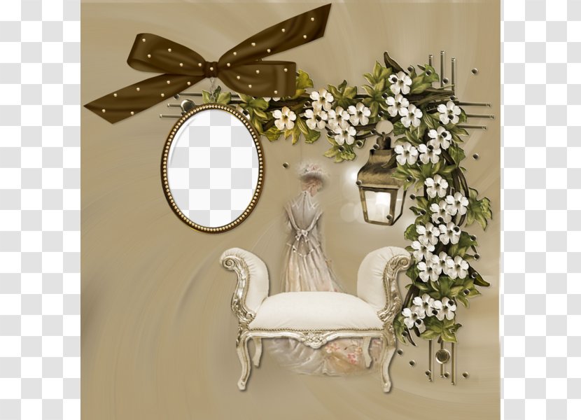 Paper Butterfly Scrapbooking - Flower - Sofa And Bows Round Frame Transparent PNG