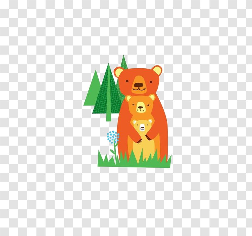 Bear Drawing Watercolor Painting Illustration - Tree - Cartoon Illustrator Transparent PNG