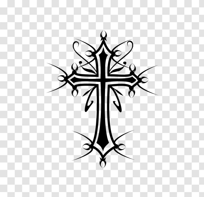 Cross Drawing Tattoo - Christian - Design Transparent PNG