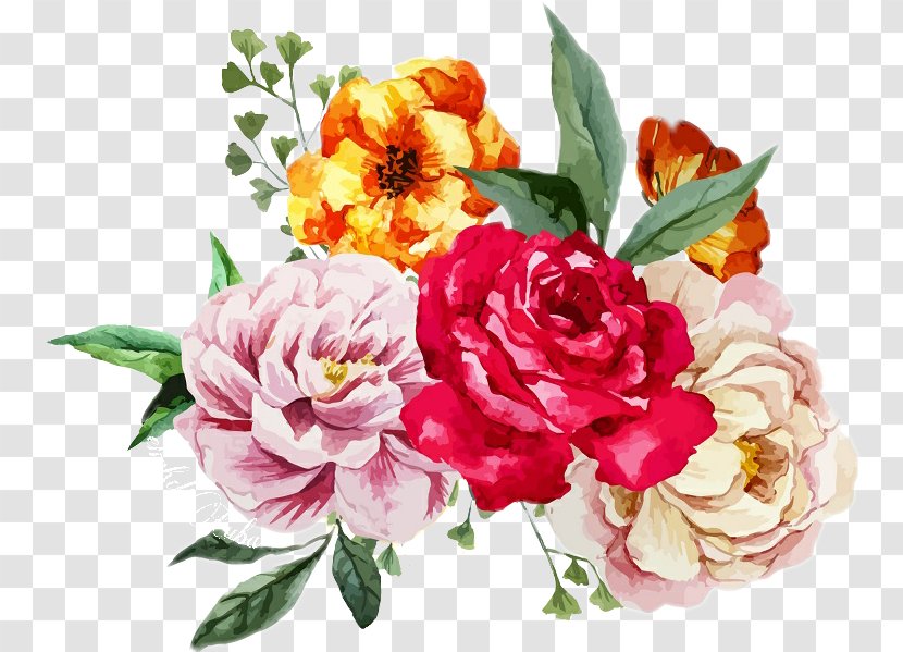 Watercolour Flowers Flower Bouquet Watercolor Painting Floral Design - Arranging Transparent PNG