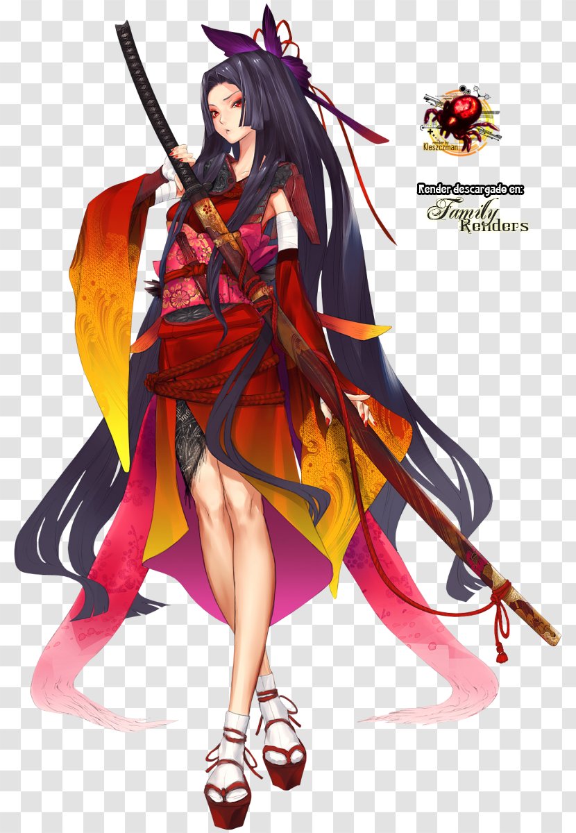 Hyakka Ryōran Samurai Art Female Character - Heart Transparent PNG