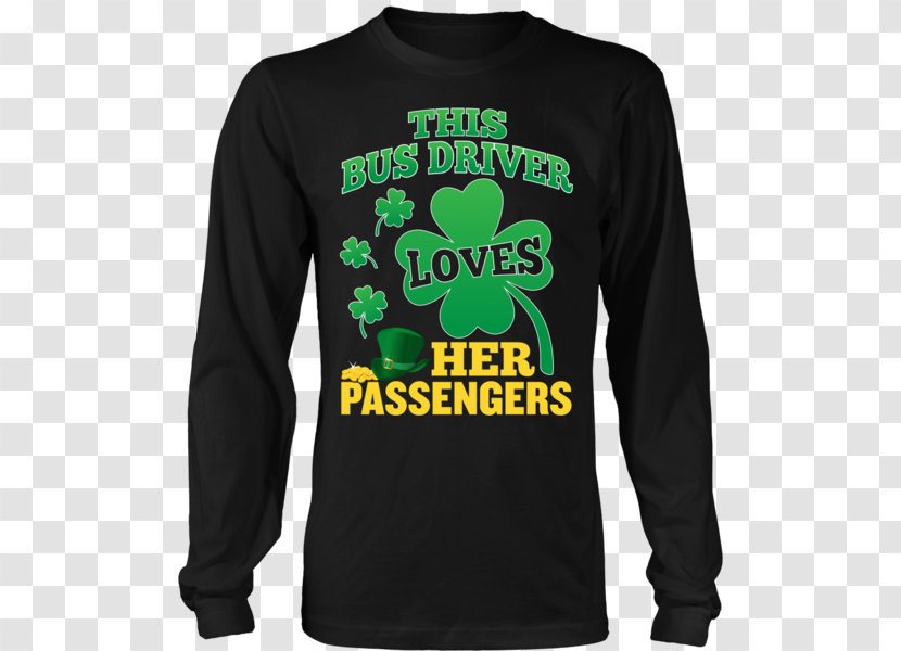 Long-sleeved T-shirt Hoodie - Text - Bus Driver Transparent PNG