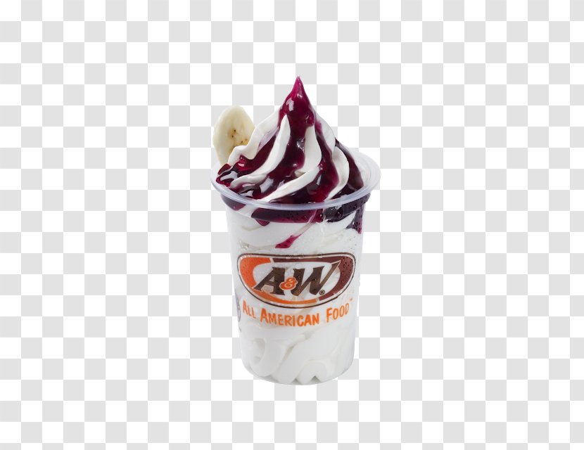 Sundae Ice Cream Milkshake Frozen Yogurt A&W Restaurants - Dessert Transparent PNG