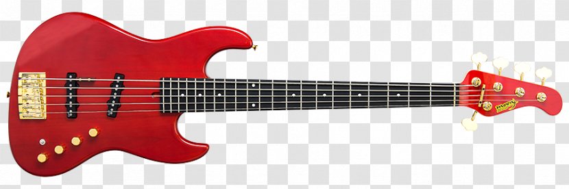 Electric Guitar Bass MB-1 Red Glitter - Burny - Lake Transparent PNG