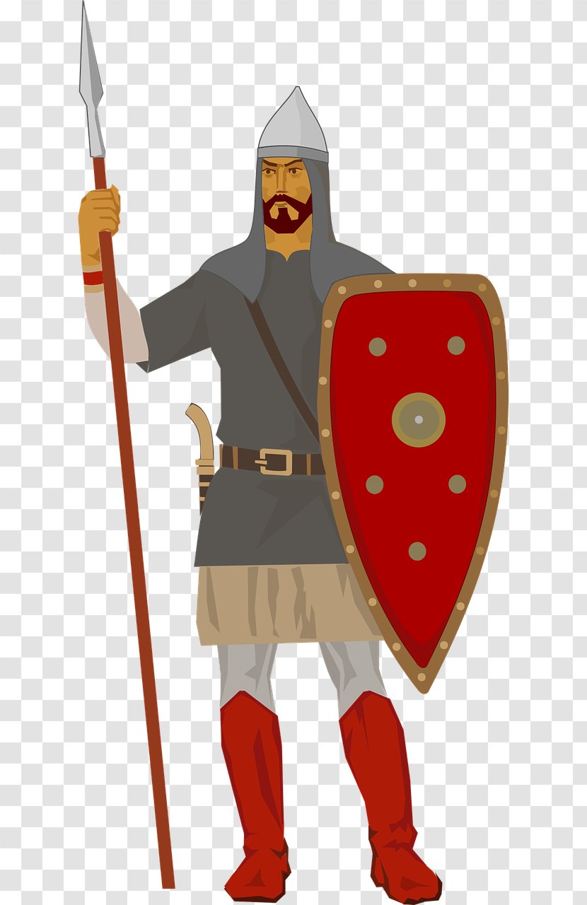 Middle Ages Knight Free Content Clip Art - Outerwear - Soldier Holding A Shield Transparent PNG