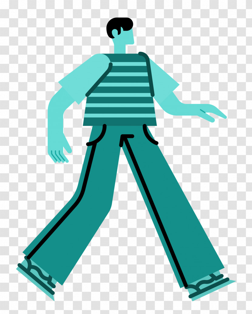 Green Teal Joint Line Character Transparent PNG
