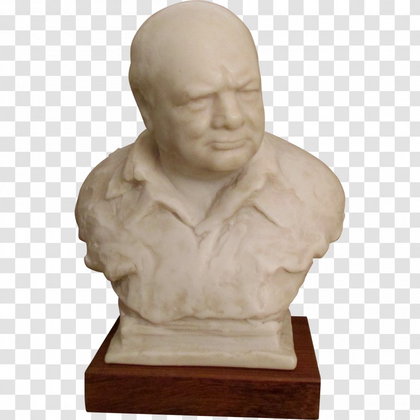 Oscar Nemon Bust Of Winston Churchill Sculpture Art Stone Carving - Rock Transparent PNG
