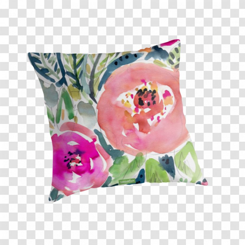 Paper Cushion Flower Throw Pillows - Color - Peach Flowers Transparent PNG