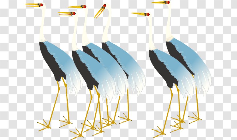 Red-crowned Crane Bird Clip Art - Feather - Creative Hand-painted Transparent PNG