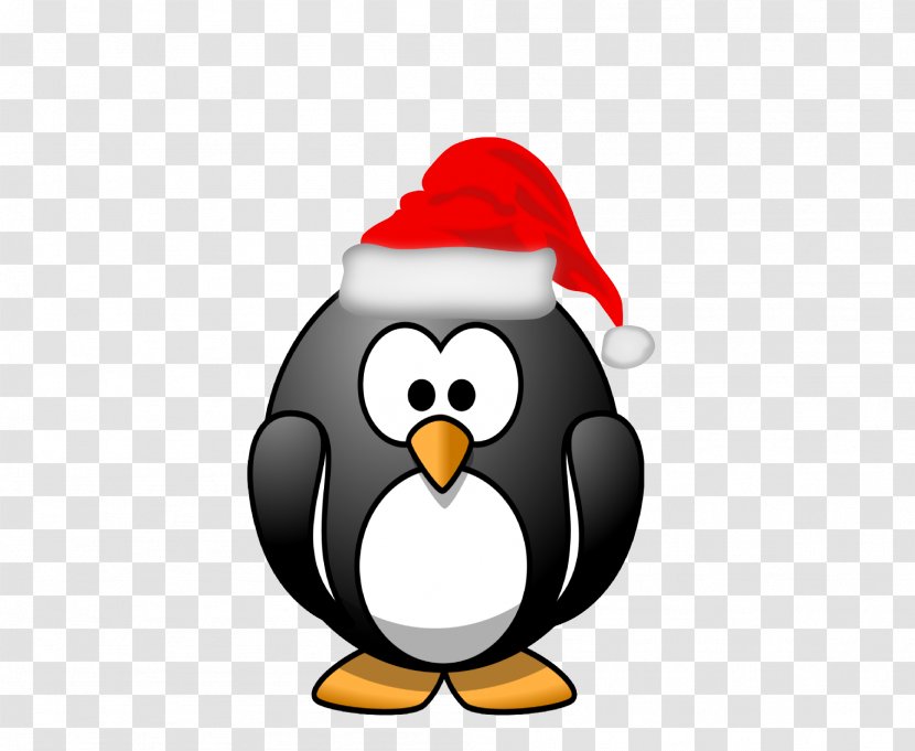 Penguin Santa Claus Christmas Clip Art - Pixabay - Clipart Transparent PNG