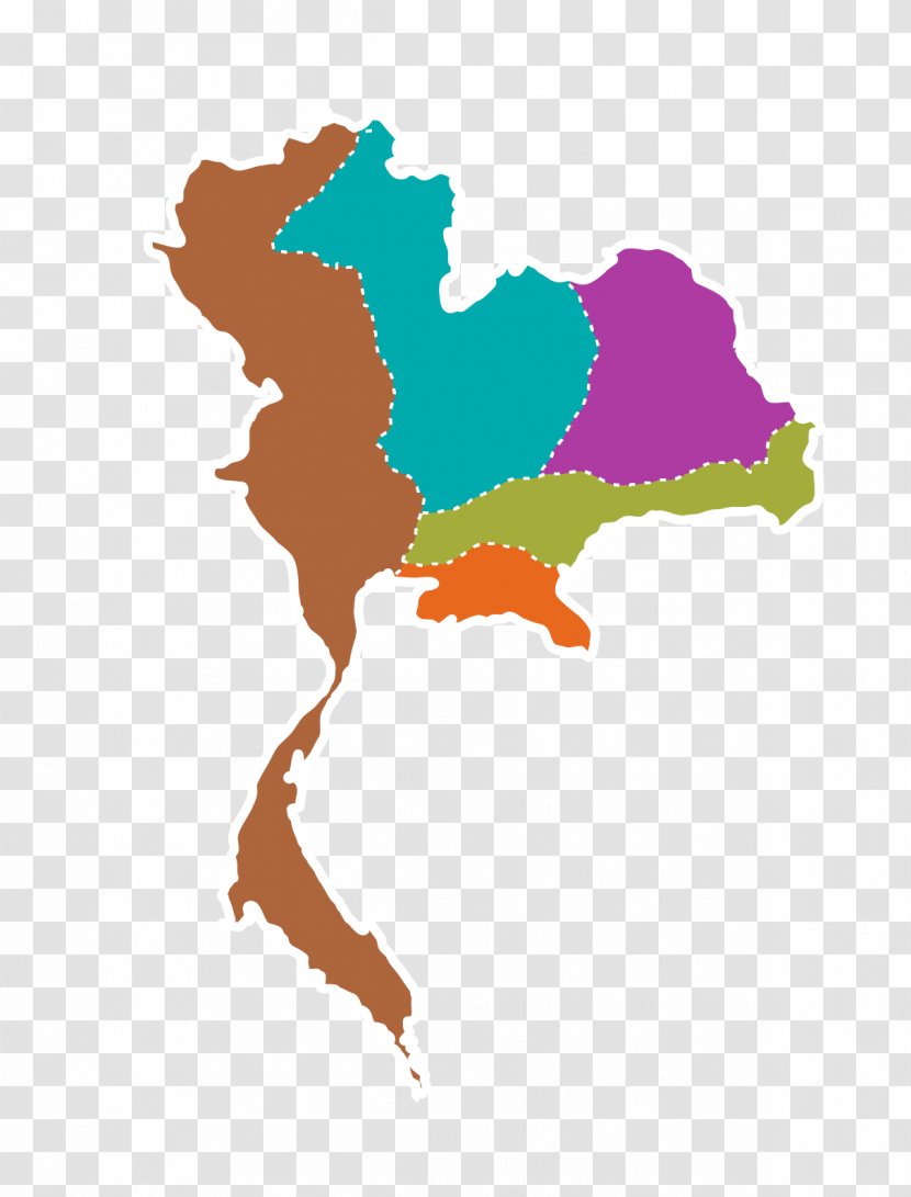Vector Map Illustration - Flag Of Thailand Transparent PNG