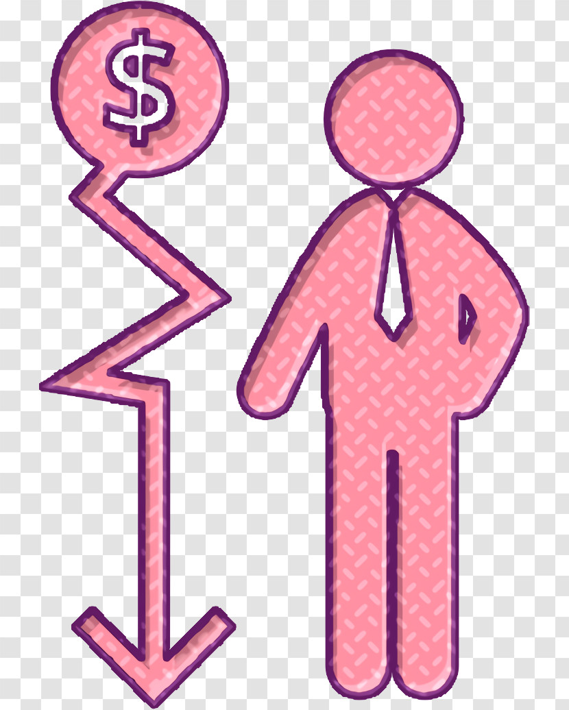 Man Icon Descending Money Arrow Graphic And A Businessman Icon Human Pictos Icon Transparent PNG
