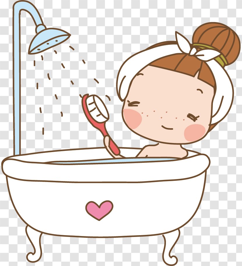 Shower Clip Art Bathroom Baths Bathing - Cartoon - Open Transparent PNG