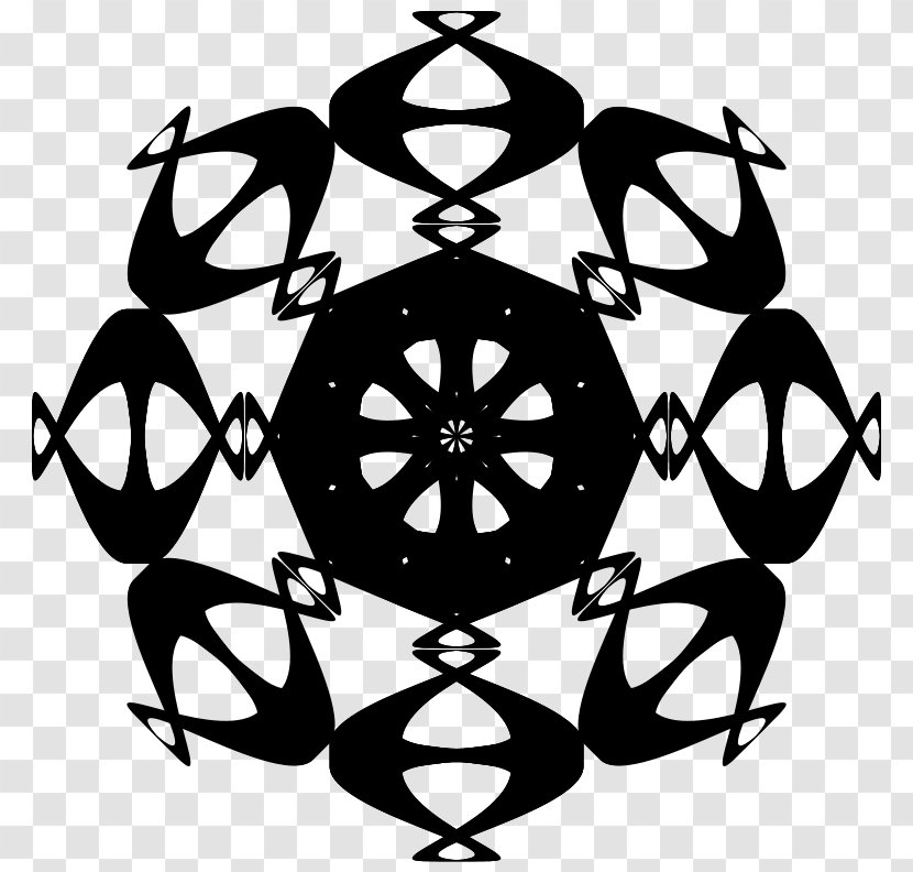 Symmetry Geometry Motif Clip Art - Black And White Transparent PNG